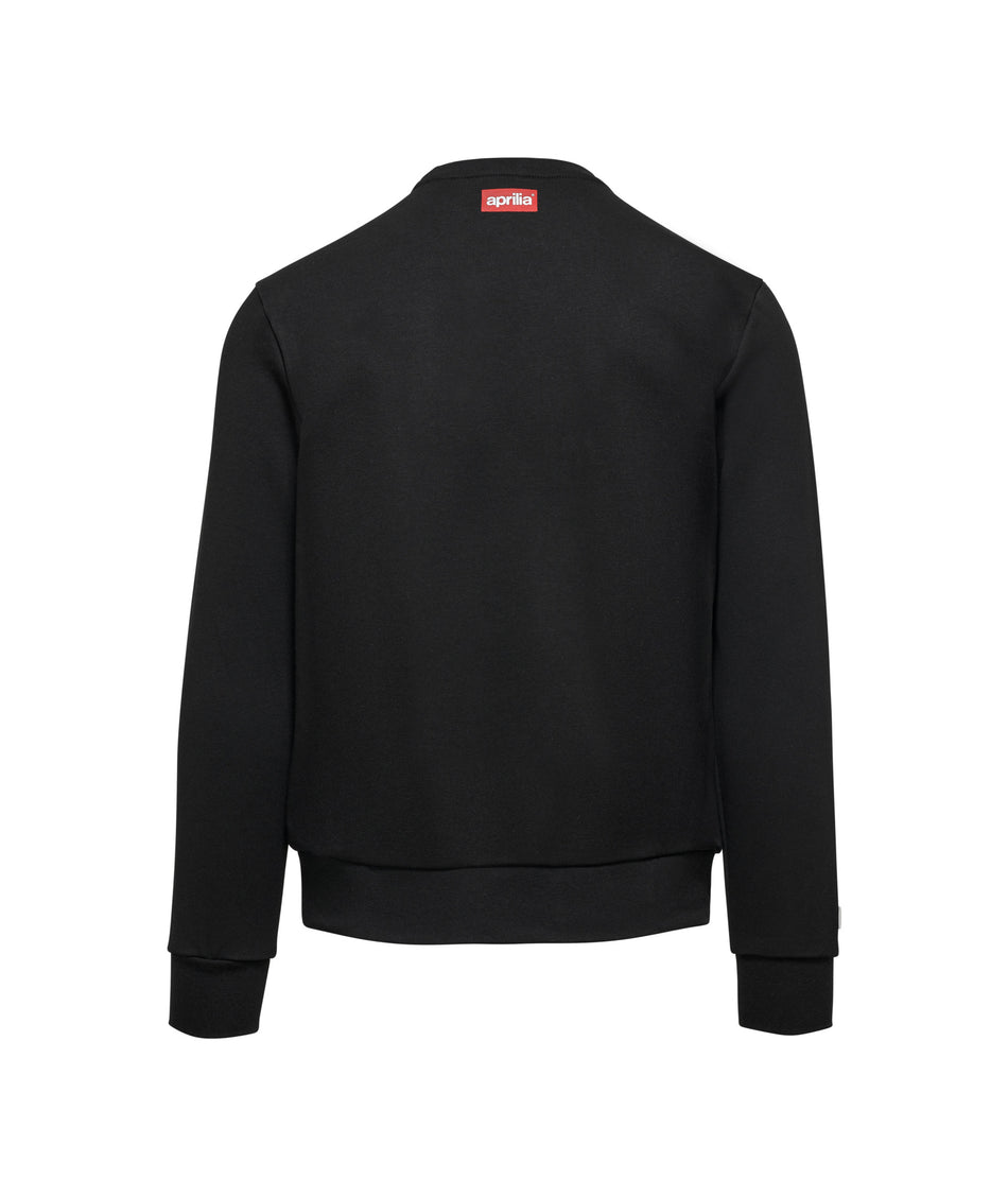 APRILIA MENS CREWNECK SWEATSHIRT - BLACK