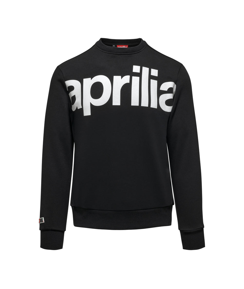 APRILIA MENS CREWNECK SWEATSHIRT - BLACK