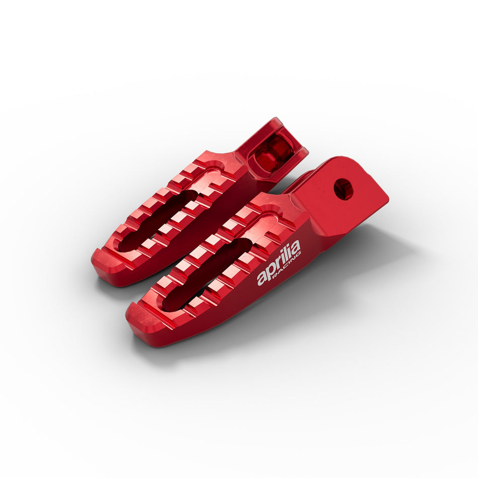 Aprilia Footrest Pair Aluminum - Anodized Red - RS 457