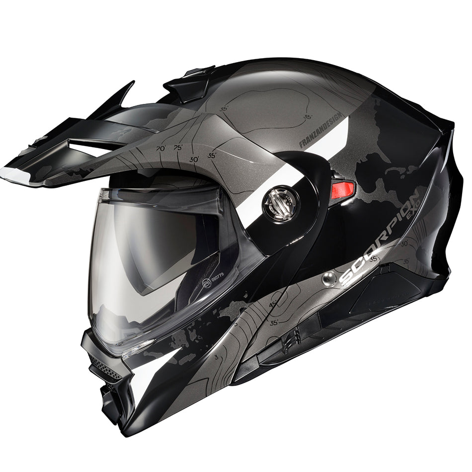 Scorpion EXO-AT960 Modular Helmet-Topographic BLK/WHT