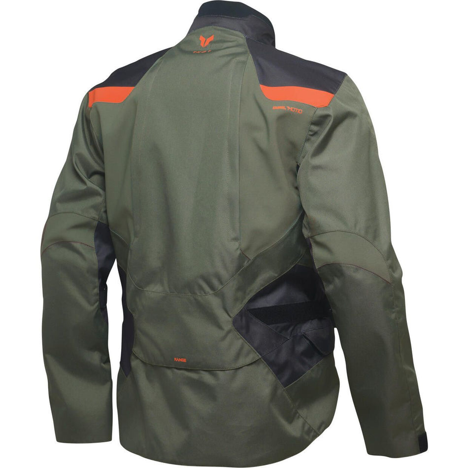 Thor Range Waterproof Jacket - Army/Orange