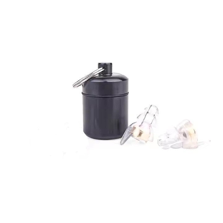 Noise cancelling silicone earplugs with keyring case