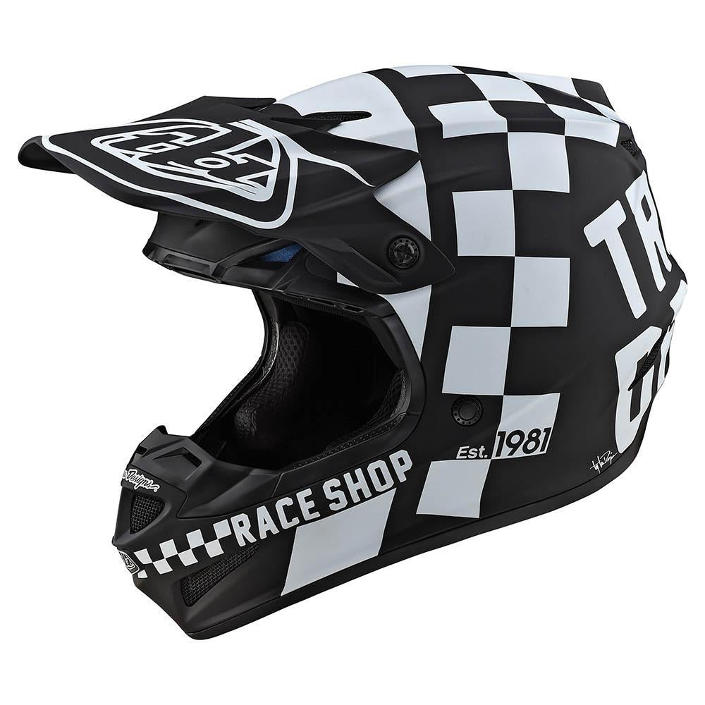 checkered motorcycle helmet TLD SE4 Polyacrylite Checker Black / White – Studio Cycle