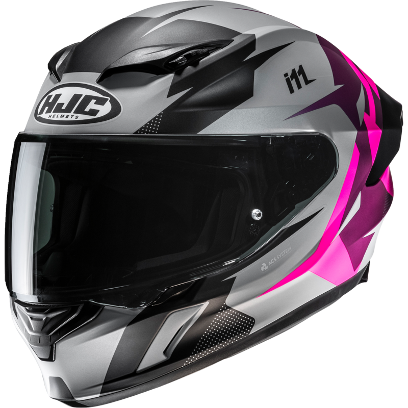 HJC i11 Helmet - Instant Semi Flat Grey/Pink