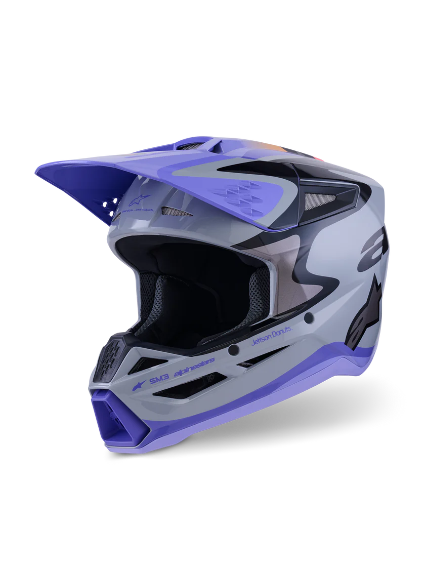 Alpinestars S-M3 Jettson Gray/Purple Helmet - Studio Cycle
