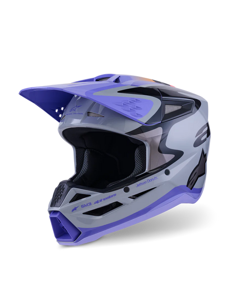 Alpinestars S-M3 Jettson Gray/Purple Helmet - Studio Cycle