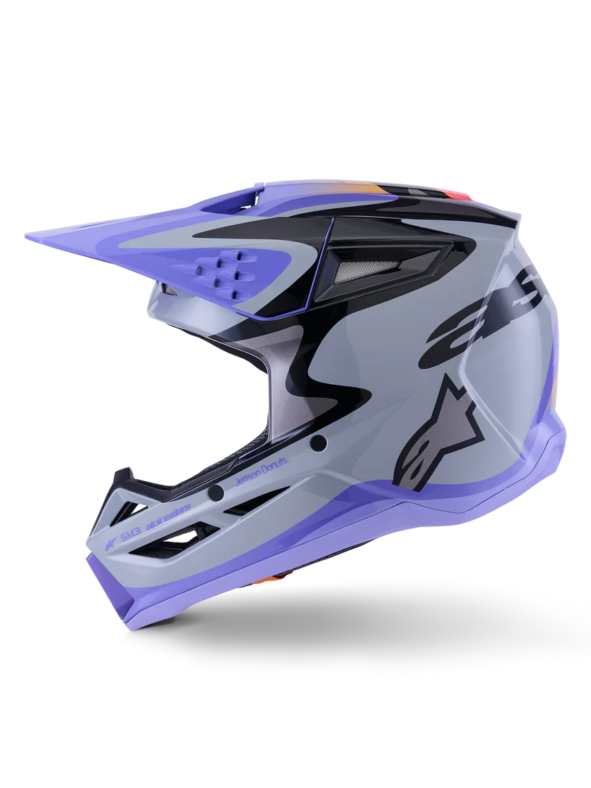 Alpinestars S-M3 Jettson Gray/Purple Helmet - Studio Cycle