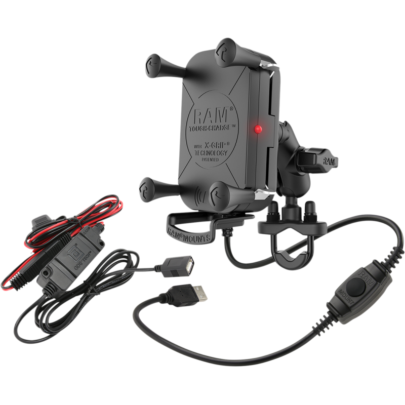 RAM® X-Grip® Toughcharge Waterproof Phone Mount & Wireless Charging U-Bolt Kit