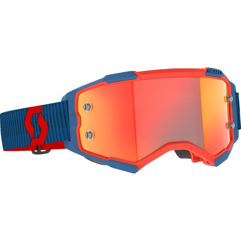 Scott Fury Goggles Dark Blue/Neon Red Orange Chrome Works