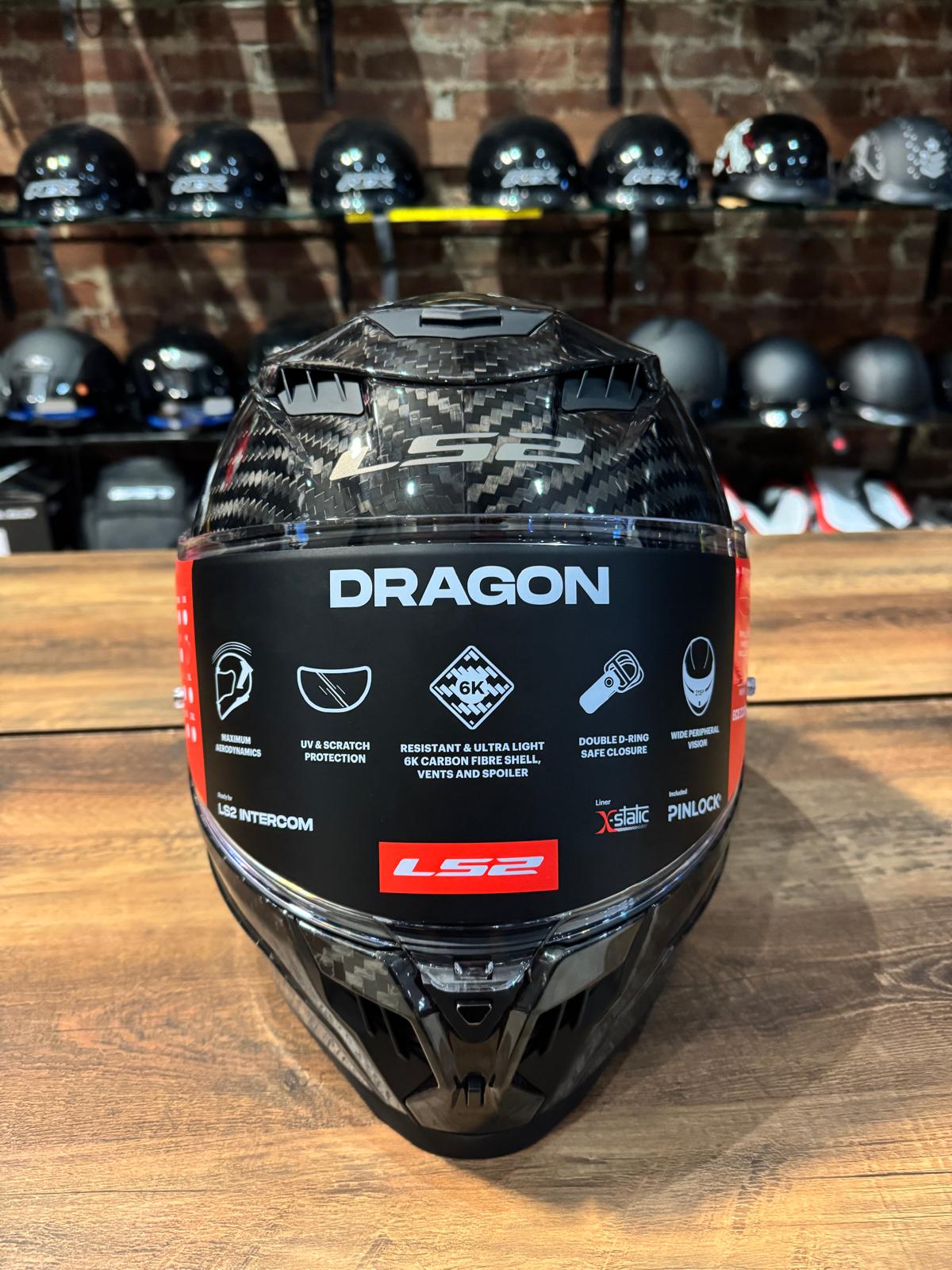 ls2 dragon helmet LS2 Dragon Gloss Carbon Helmet – Studio Cycle