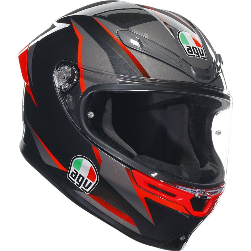 AGV K6 S Helmet - Slashcut Black/Grey/Red