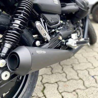 Mistral Short Exhausts - Matte Black Finish - Moto Guzzi V7 850 E5 - Studio Cycle