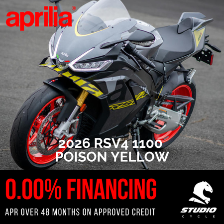 2026 Aprilia RSV4 1100 - Poison Yellow - IN STOCK - Studio Cycle