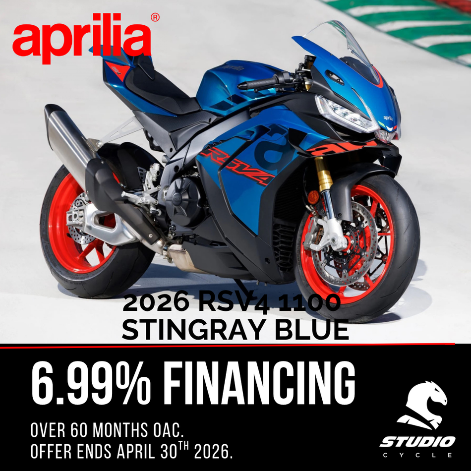 2026 Aprilia RSV4 1100 - Stingray Blue - PRE ORDER - Studio Cycle