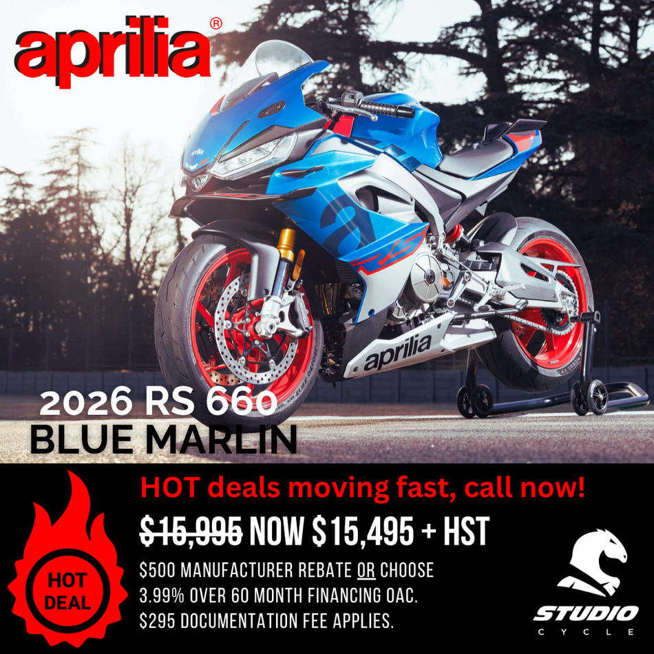 2026 Aprilia RS 660 - Marlin Blue - IN STOCK - Studio Cycle