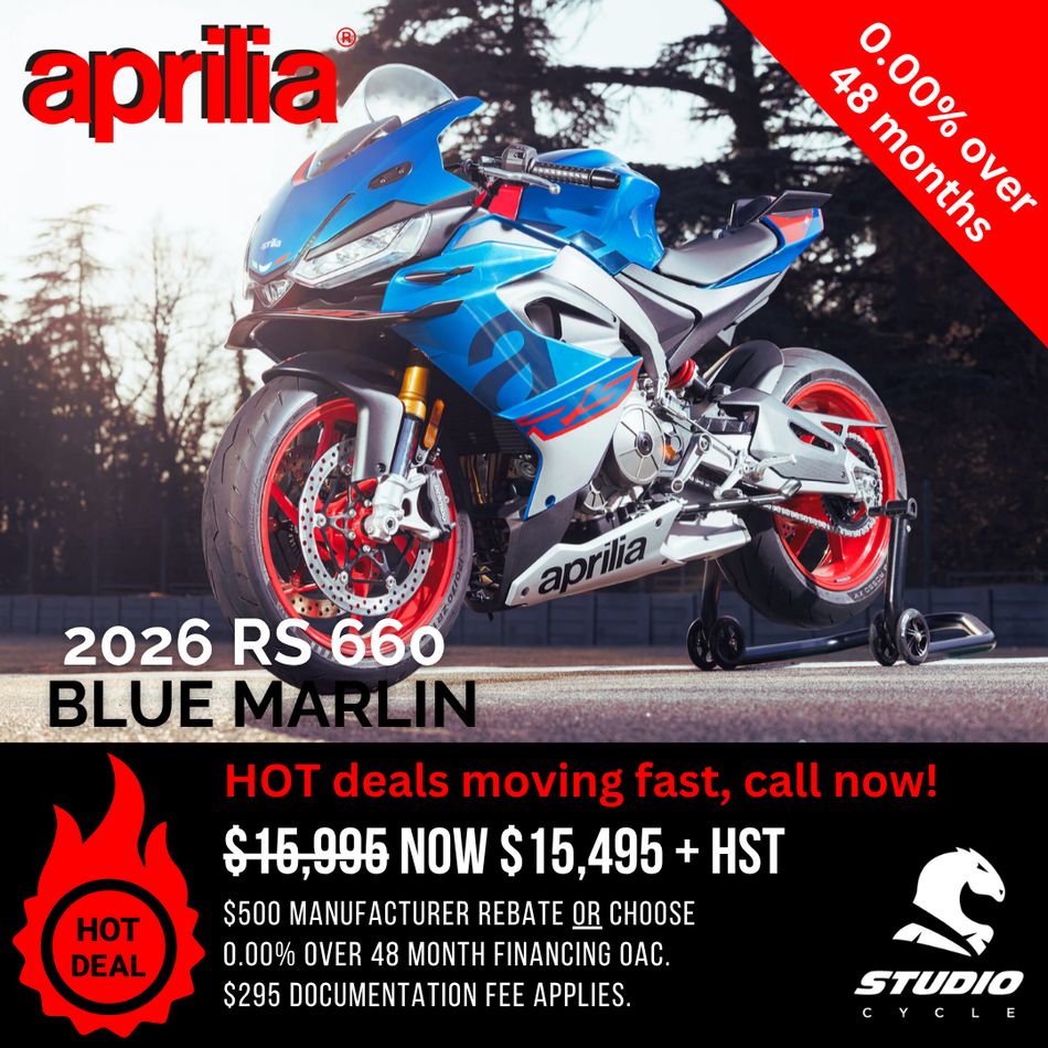 2026 Aprilia RS 660 - Marlin Blue - IN STOCK - Studio Cycle