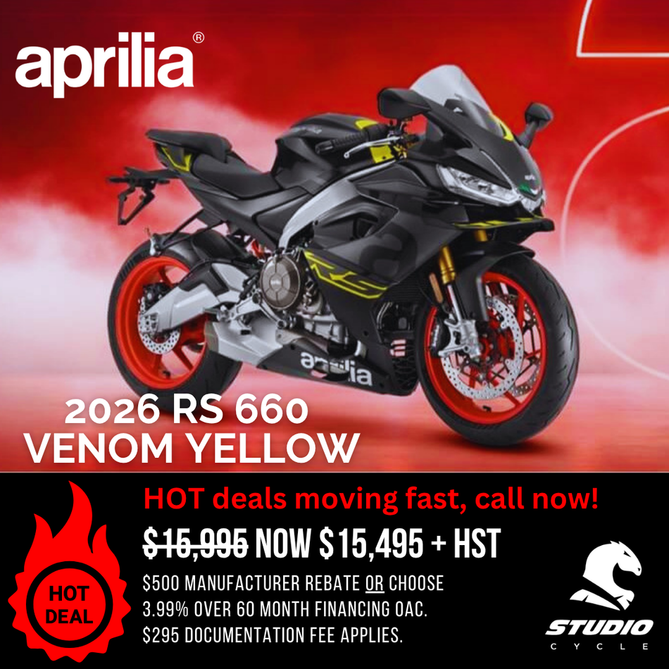 2026 Aprilia RS 660 - Venom Yellow - IN STOCK - Studio Cycle