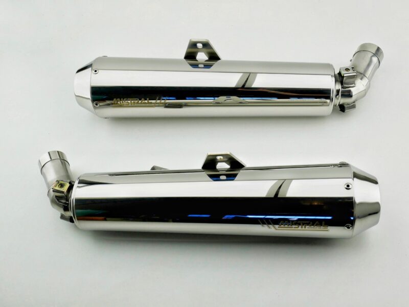 Mistral Conical Racing Exhausts - Polished Finish - Moto Guzzi V7 850 E5+