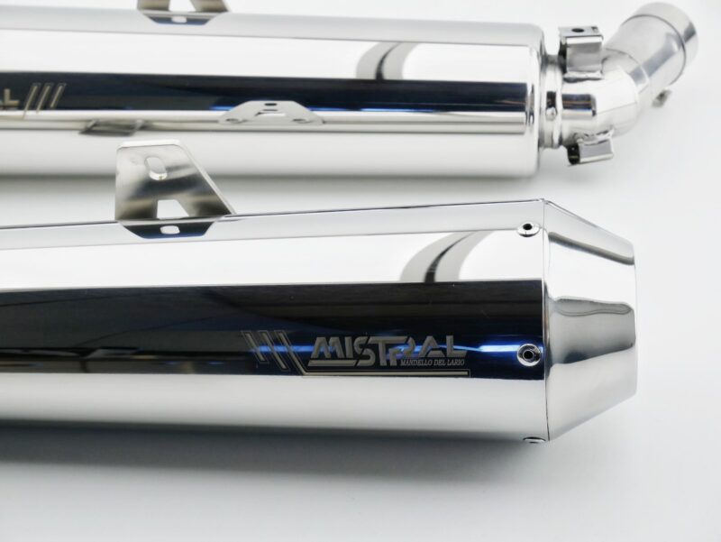 Mistral Conical Racing Exhausts - Polished Finish - Moto Guzzi V7 850 E5+