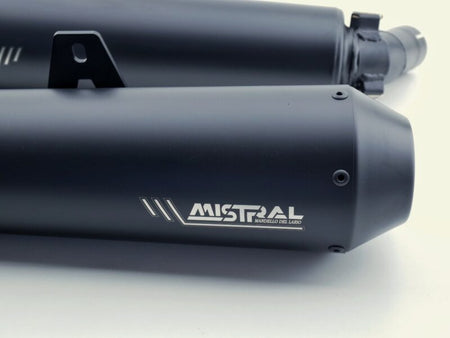 Mistral Conical Racing Exhausts - Matte Black Finish - Moto Guzzi V7 850 E5+ - Studio Cycle