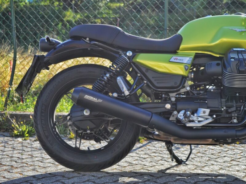 Mistral Conical Racing Exhausts - Matte Black Finish - Moto Guzzi V7 850 E5+ - Studio Cycle