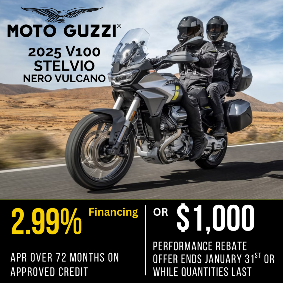 2025 Moto Guzzi Stelvio - Nero Vulcano - READY TO ORDER