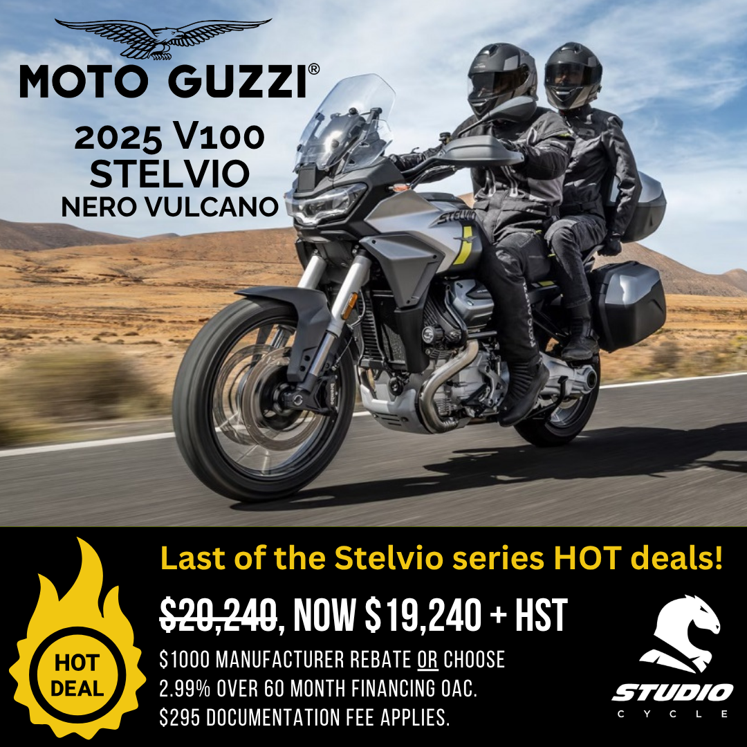 2025 Moto Guzzi Stelvio - Nero Vulcano - READY TO ORDER - Studio Cycle