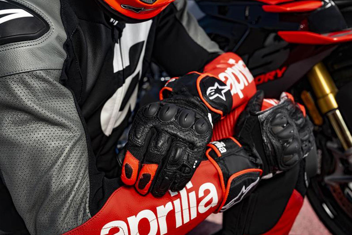 Aprilia Throttle Long Leather Gloves - Studio Cycle