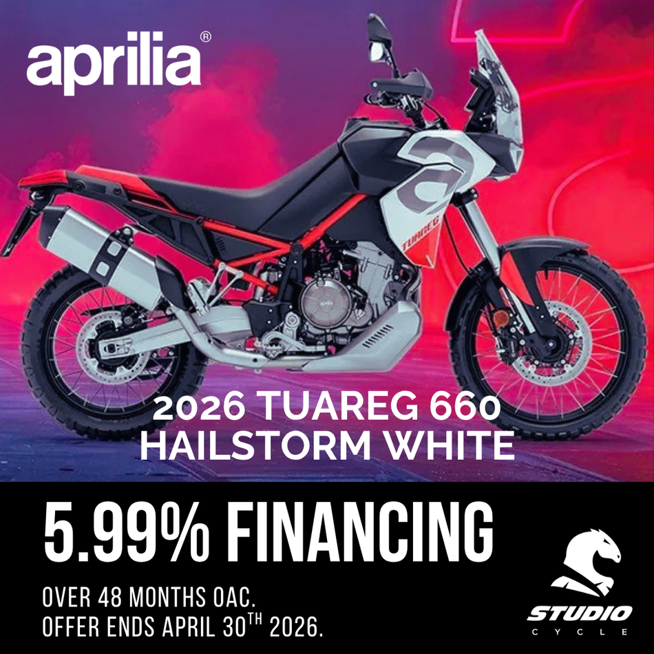 2026 Aprilia Tuareg 660 - Hailstorm White - IN STOCK - Studio Cycle