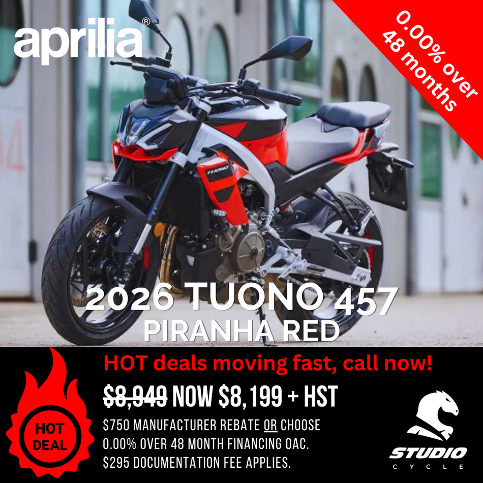2026 Tuono 457 - Piranha Red - IN STOCK - Studio Cycle