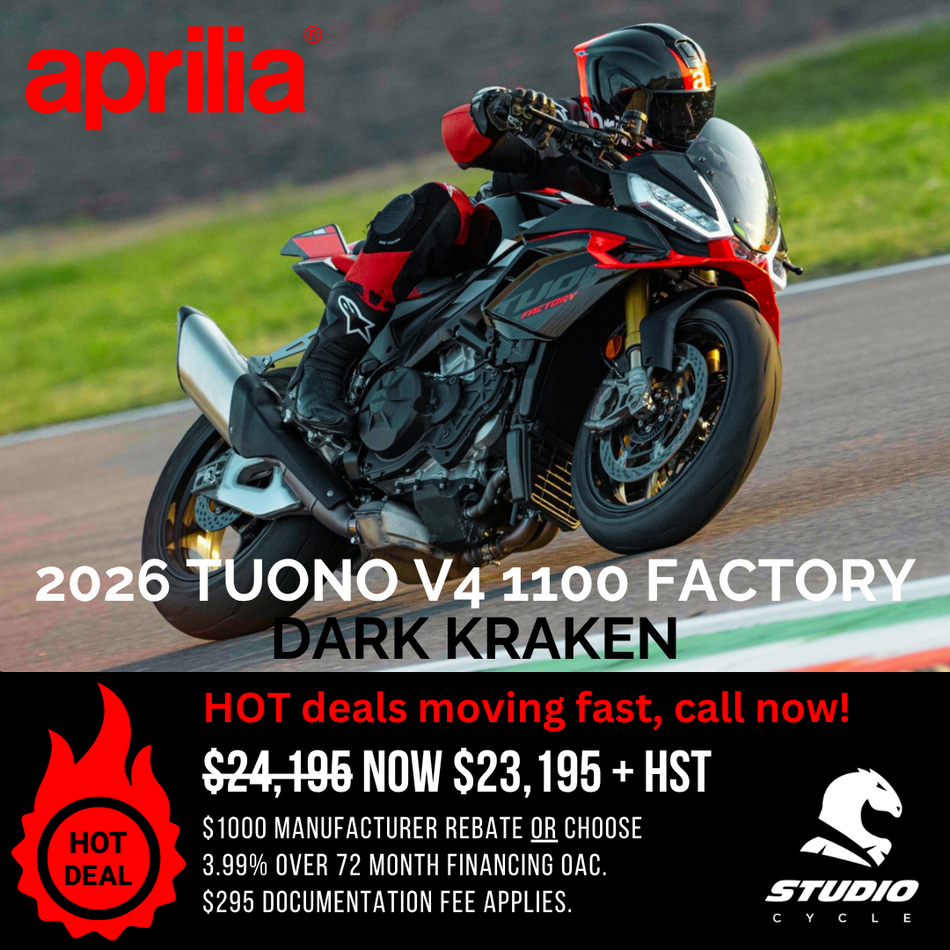 2026 Aprilia Tuono V4 1100 Factory - Dark Kraken - IN STOCK - Studio Cycle