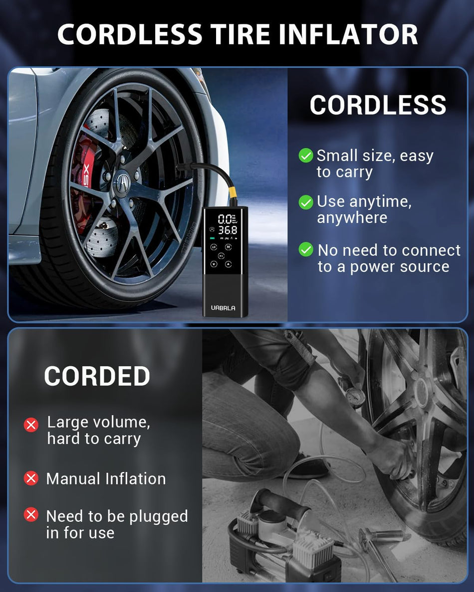 Uabrla portable cordless air compressor 150 PSI