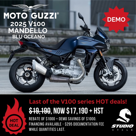 2025 Moto Guzzi V100 Mandello - Blu Oceano - DEMO IN STOCK - Studio Cycle