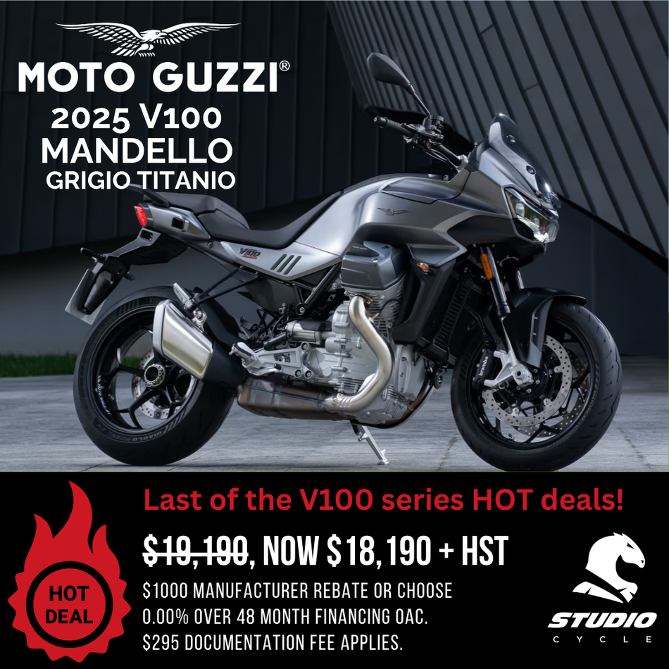 2025 Moto Guzzi V100 Mandello - Grigio Titanio - READY TO ORDER - Studio Cycle