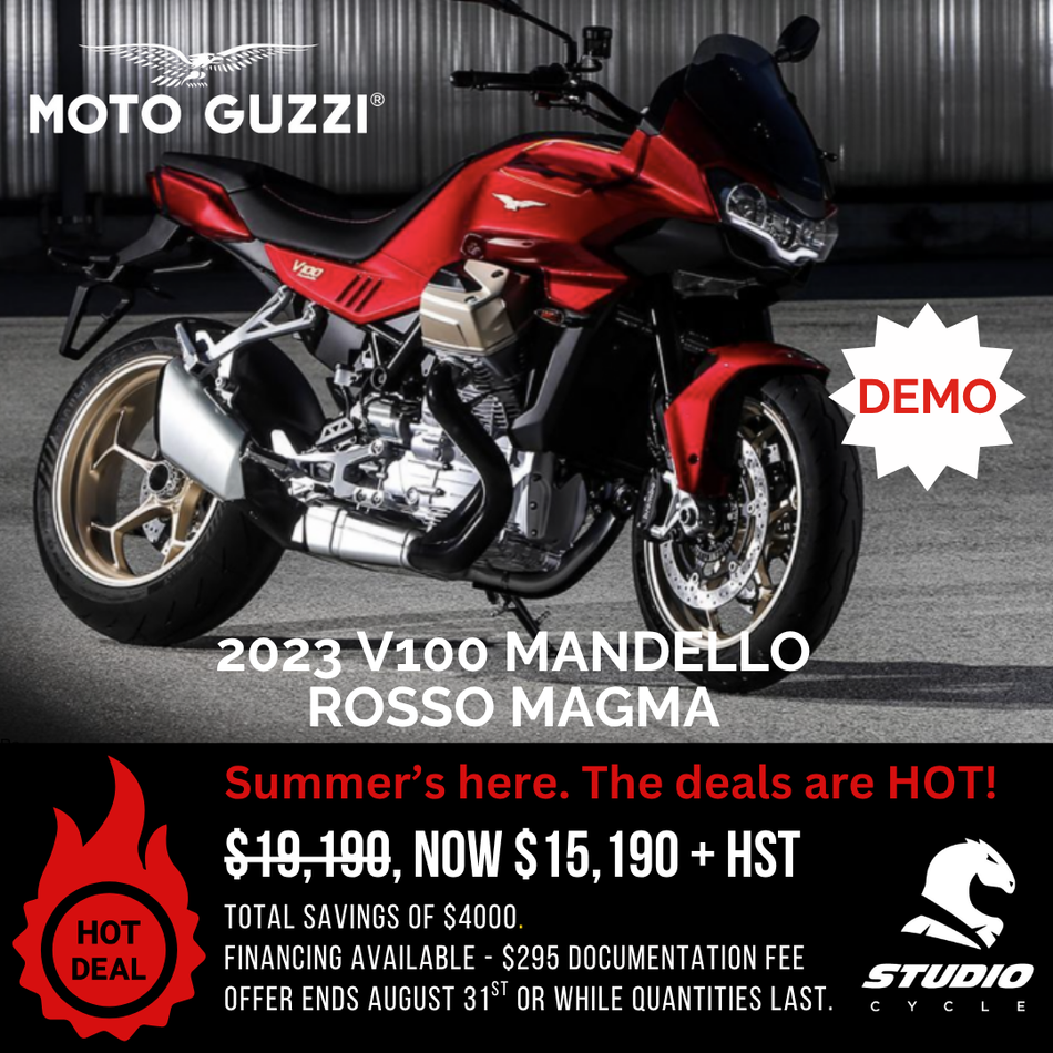 2023 Moto Guzzi V100 Mandello - Rosso Magma - DEMO IN STOCK