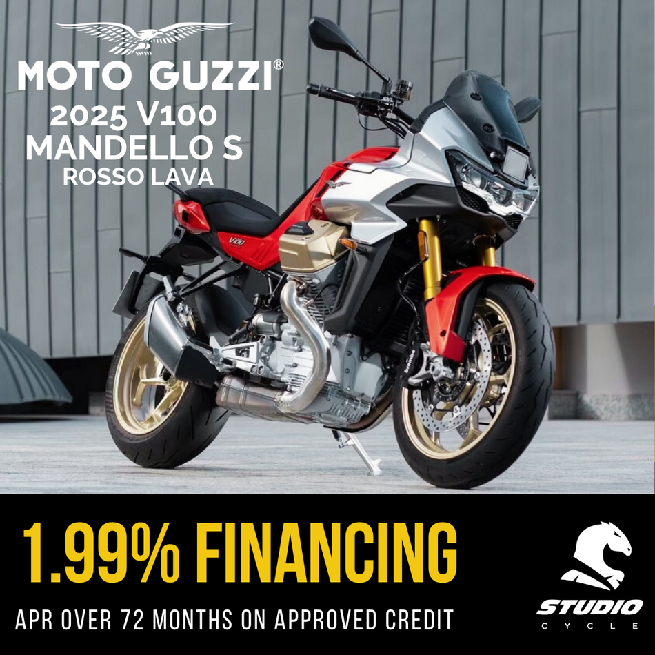 2025 Moto Guzzi V100 Mandello S - Rosso Lava - IN STOCK - Studio Cycle