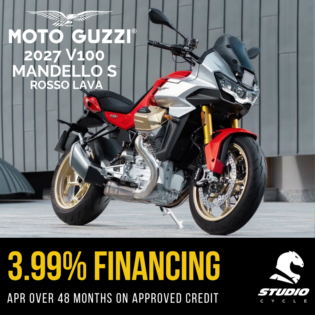2027 Moto Guzzi V100 Mandello S - Rosso Lava - IN STOCK - Studio Cycle