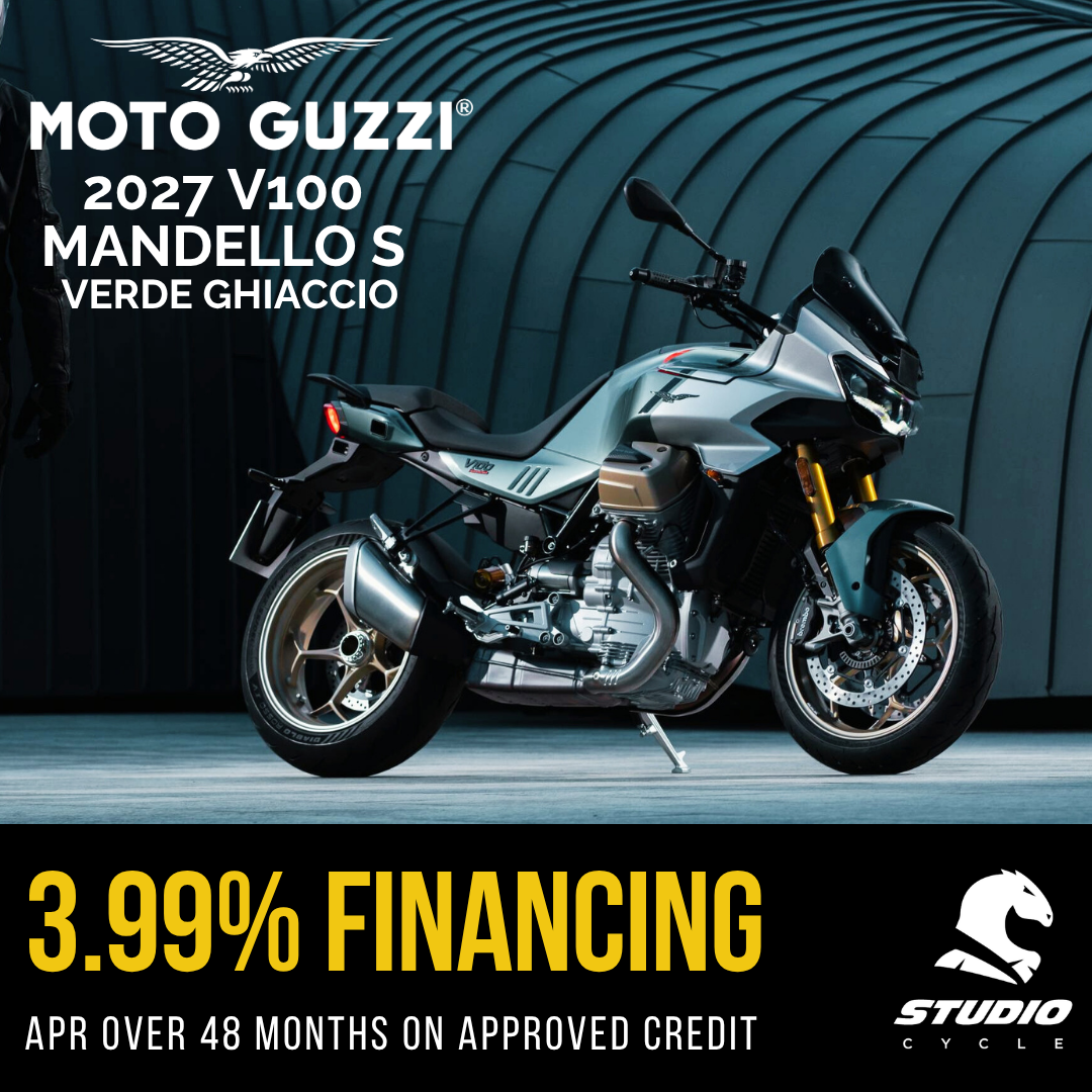 2027 Moto Guzzi V100 Mandello S - Verde Ghiaccio - IN STOCK - Studio Cycle