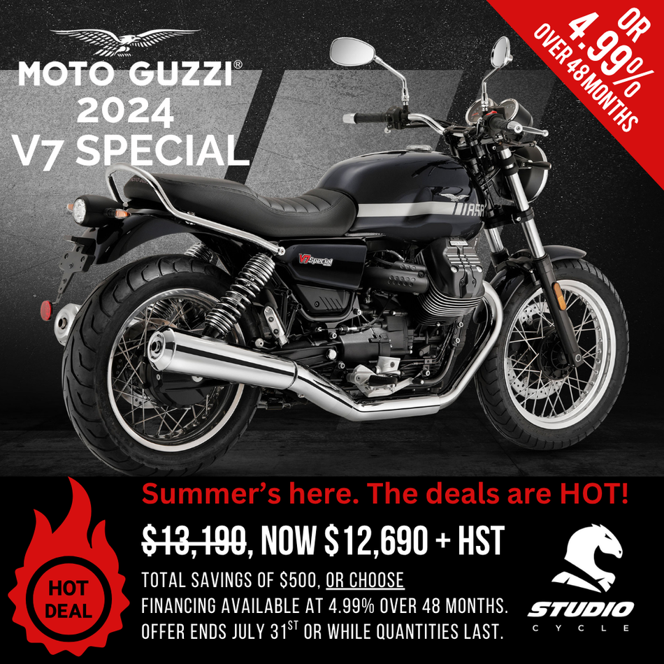 2024 Moto Guzzi V7 Special - Silver Stripe Monochrome - READY TO ORDER
