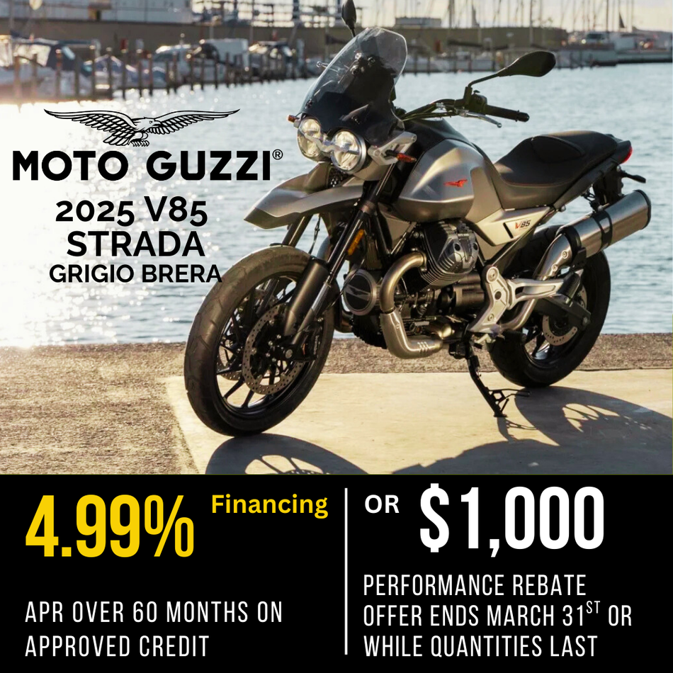 2025 Moto Guzzi V85 Strada - Grigio Brera - READY TO ORDER - Studio Cycle