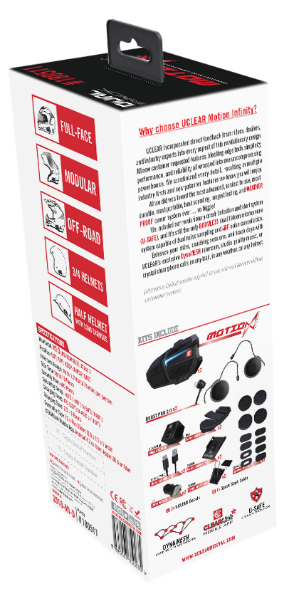 U Clear Motion Infinity Helmet Audio System - Studio Cycle
